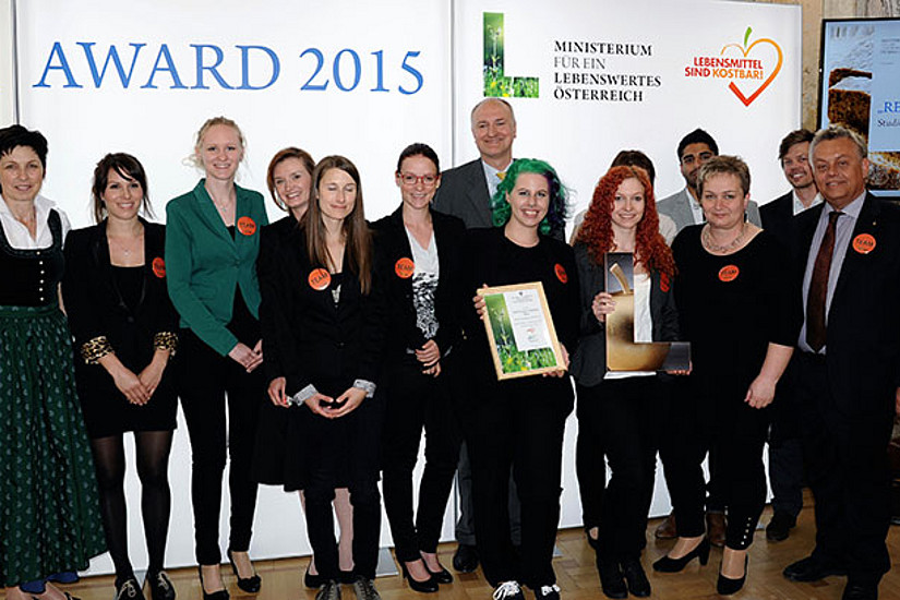 Das Team des Restl Festls freute sich über den VIKTUALIA Award. Foto: BMLFUW/Florian Köfler. 