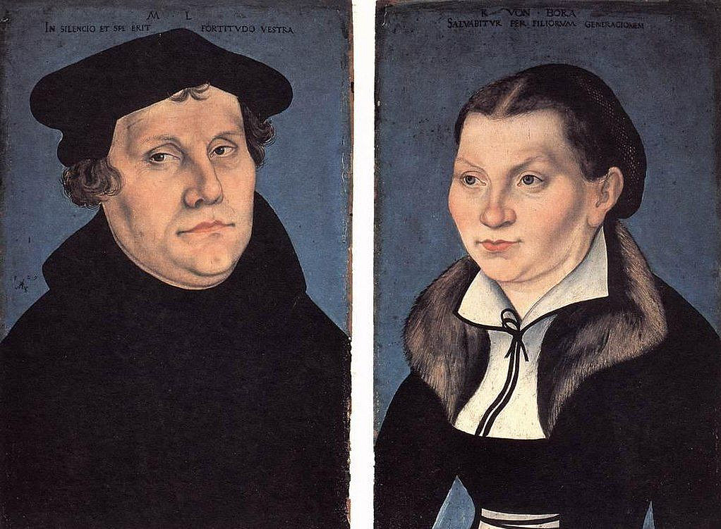 Lucas Cranach d. Ä. - Diptych with the portraits of Luther and his wife ©Public domain, via Wikimedia Commons