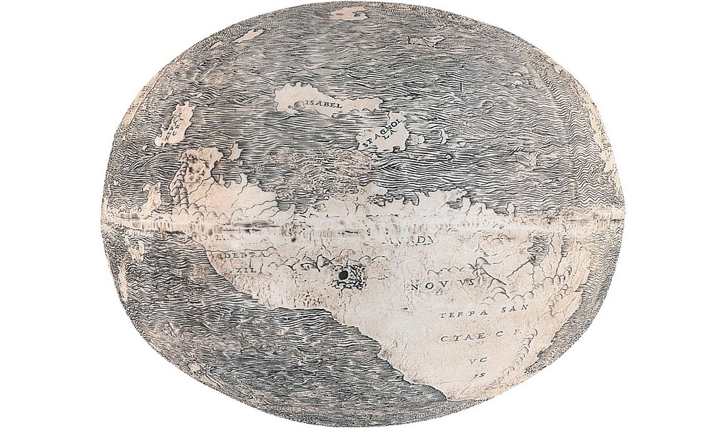 Der Leonardo-da-Vinci-Globus mit der Darstellung der Neuen Welt