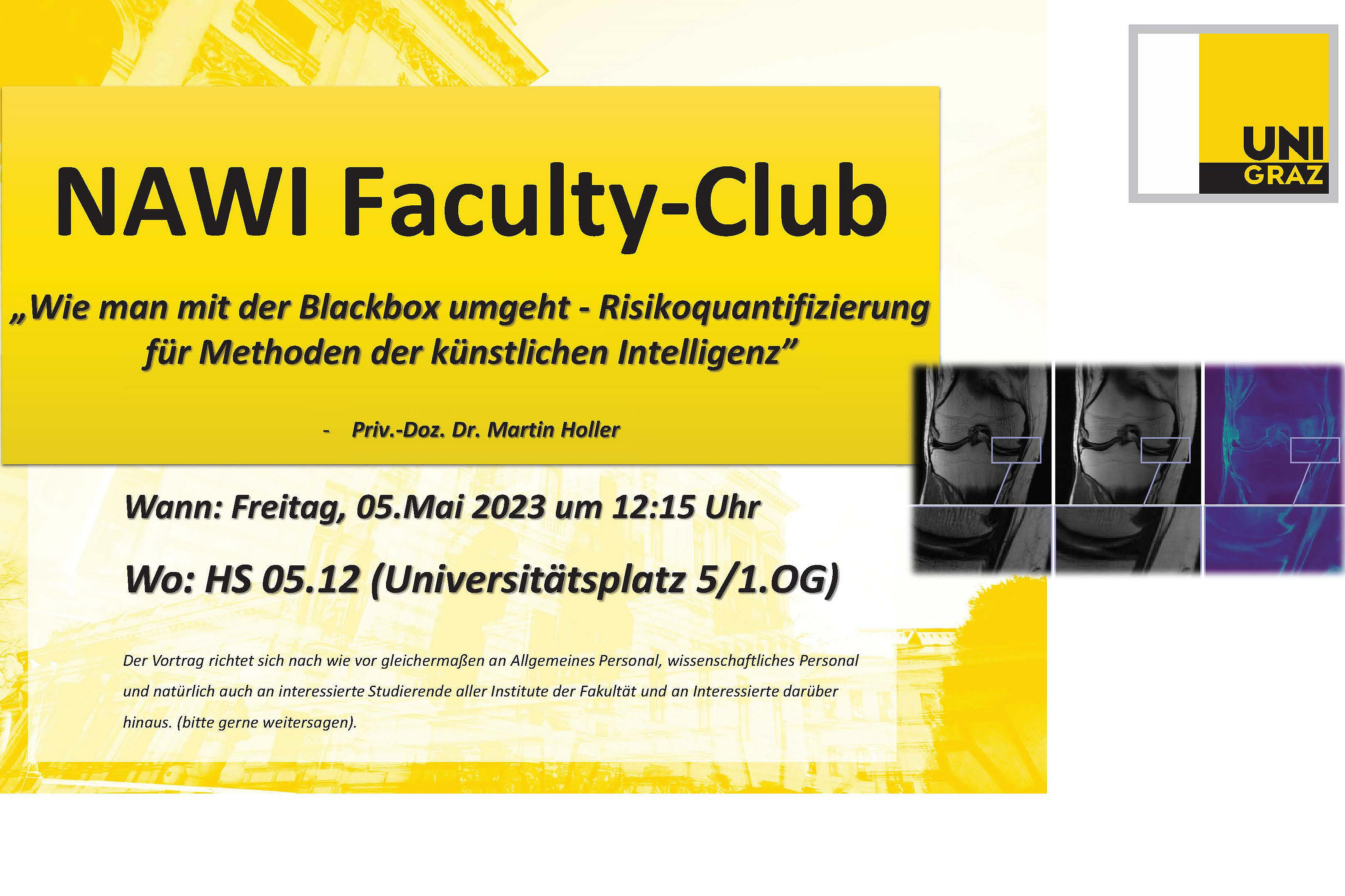  Einladung zum 7. NAWI Faculty Club am 05.05.2023 