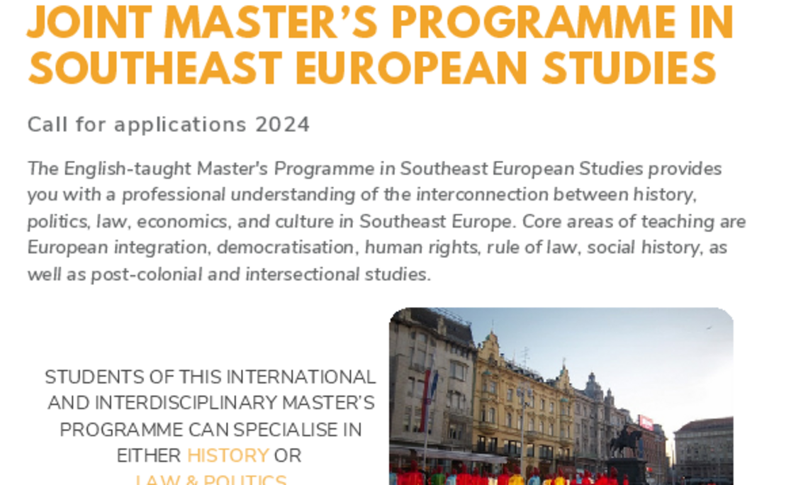 Call for applications Southeast European Studies