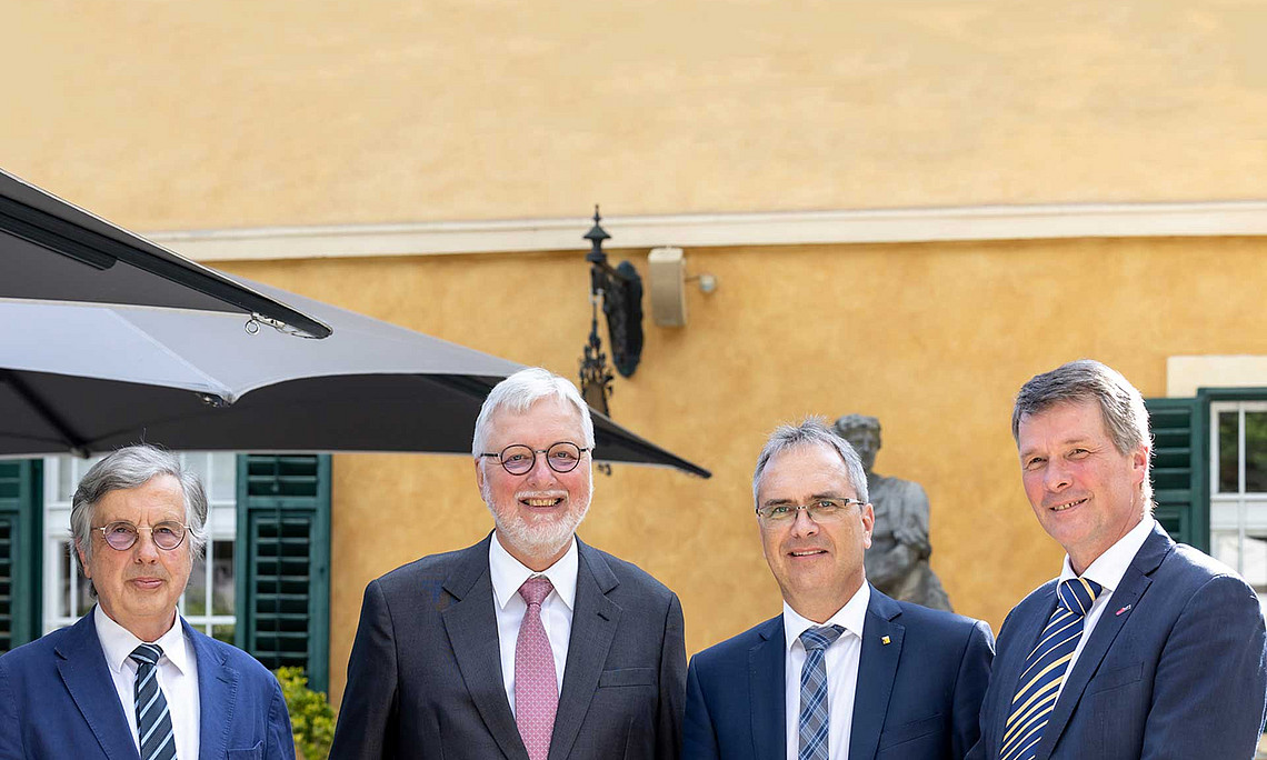 Hellmut Samonigg (Med Uni Graz), Rudolf Zechner (BioTechMed-Graz), Peter Riedler (Universität Graz), Horst Bischof (TU Graz) 