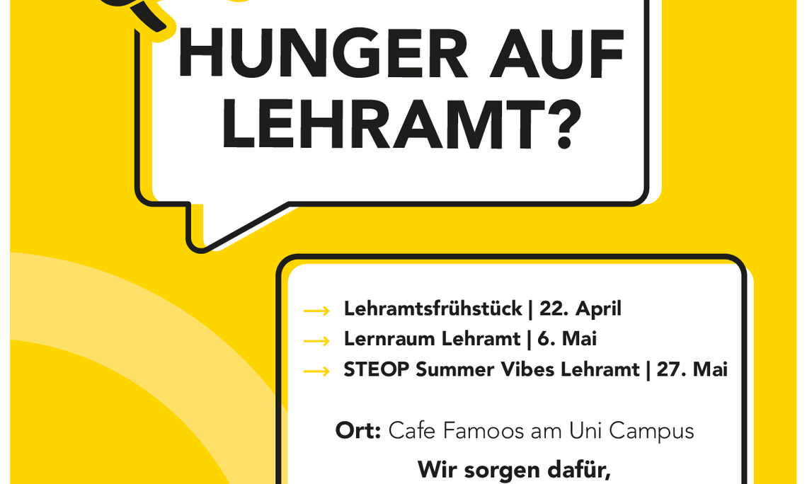 Plakat "Hunger auf Lehramt?" - Welcome Year Lehramt