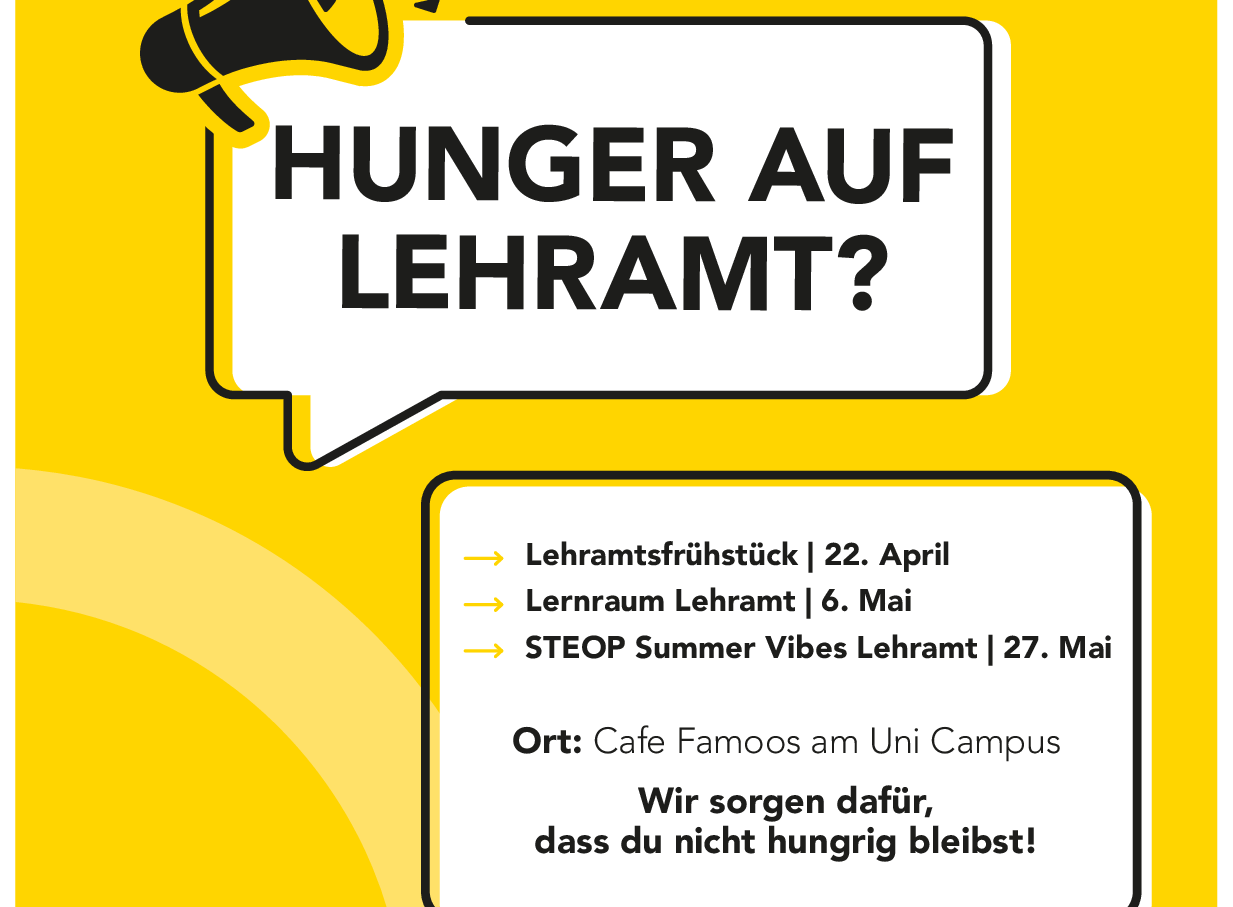 Plakat "Hunger auf Lehramt?" - Welcome Year Lehramt 