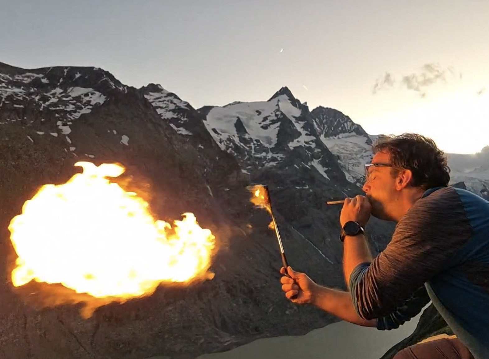 Feuerspucken vor dem Großglockner 