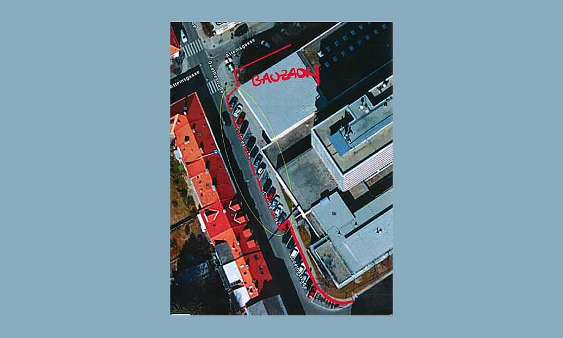 Grafik der Parkplatzsperre