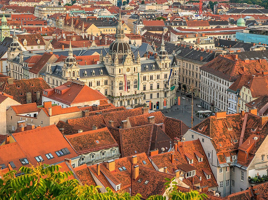 Blick auf Graz vom Schlossberg aus ©Pixabay/Leonhard Niederwimmer