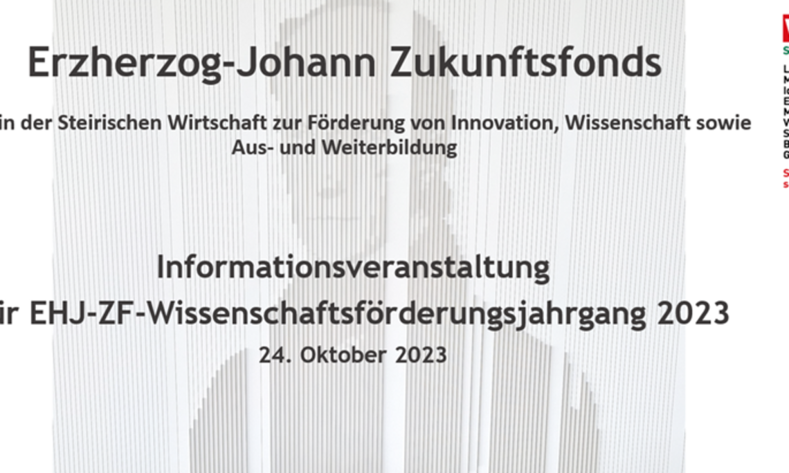 Erzherzog Johann Stipendium - Powerpoint Folie