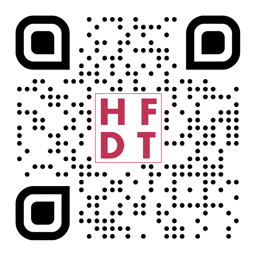 Ein QR-Code-Logo von HFDT ©Bild wurde von Sprecher:in des Konsortiums zur Verfügung gestellt. 