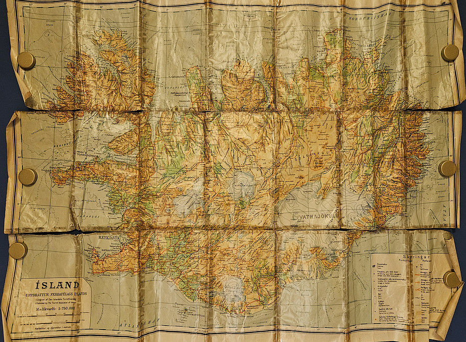  Die originale Karte von der Islandreise (Besitz W. H.) 