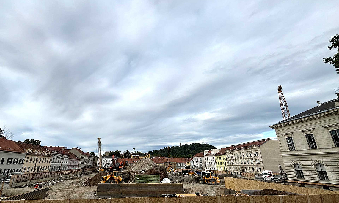 Blick auf das Areal der Baustelle