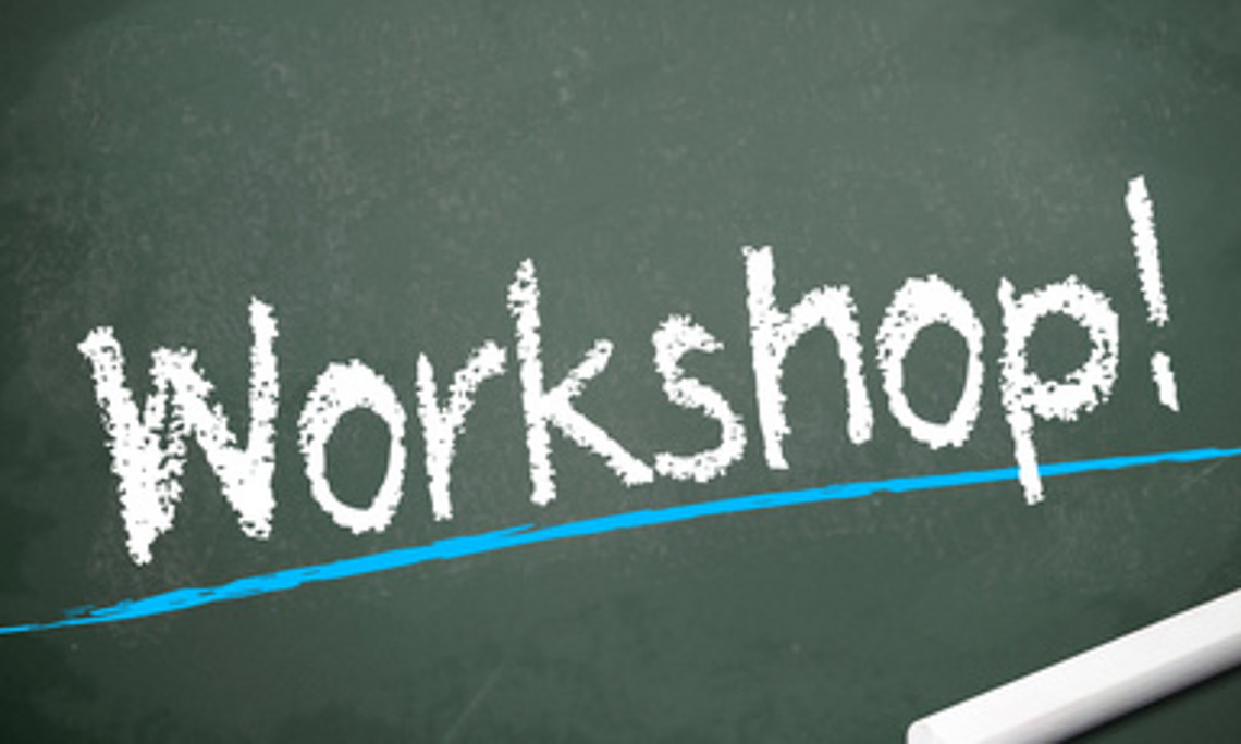 Workshop mit Kreide auf Tafel geschrieben