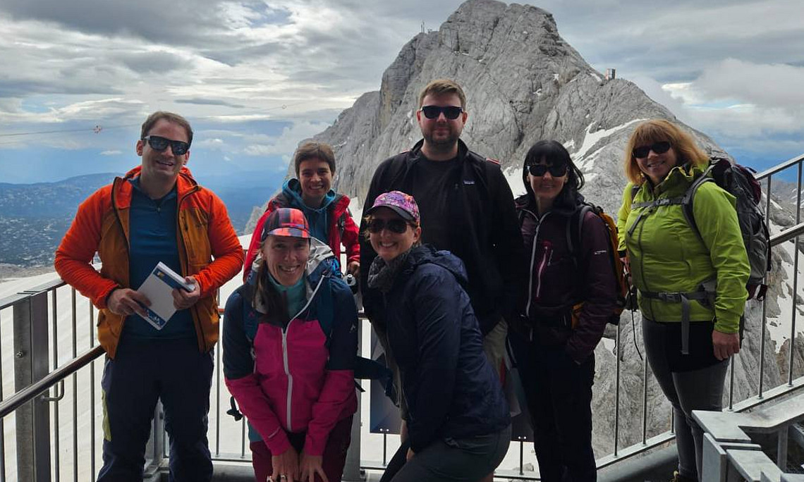 Gruppenfoto am Gletscher