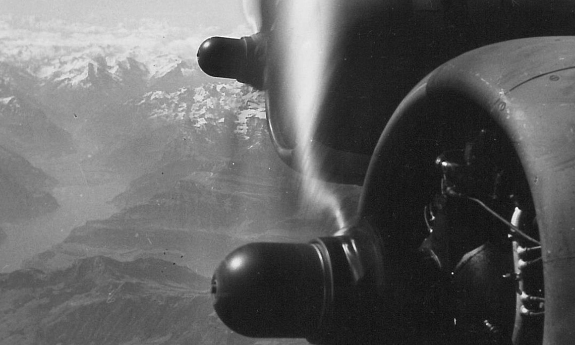 historical view of the Alps from a US Air Force aircraft