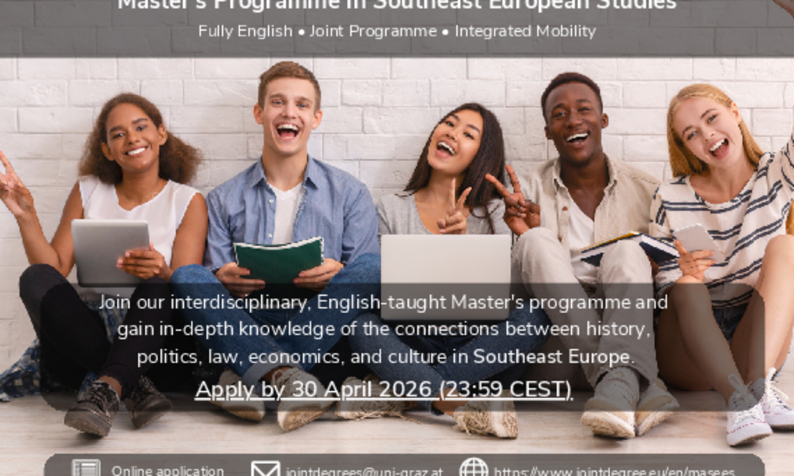 Second call for applications 2026 for the Master in Southeast European Studies
