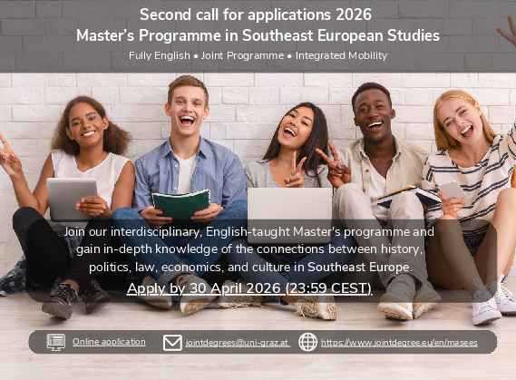 Second call for applications 2026 for the Master in Southeast European Studies ©Uni Graz / IRO