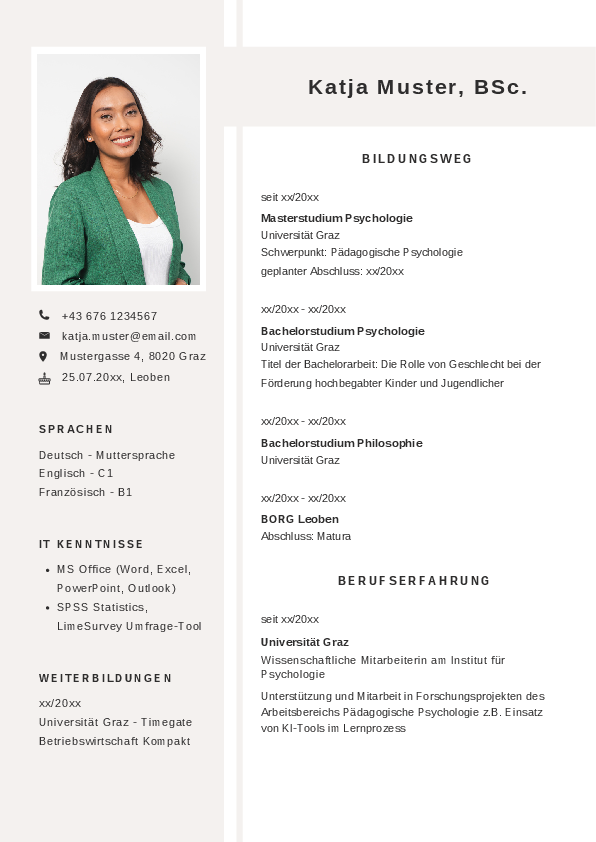 CV Vorlage 