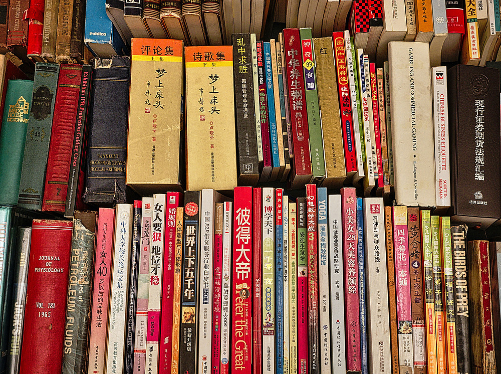 Bookshelf with books in different languages ©Erich Prouzel by unsplash.com