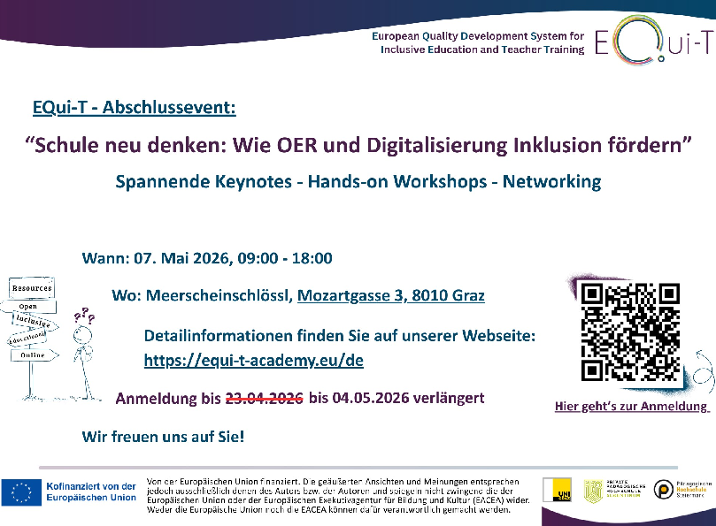 Einladung zum EQui-T Abschlussevent am 7. Mai 2026 