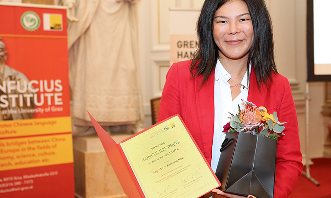 Xuehong Nöst erhielt den ersten Dissertationspreis des Konfuzius-Instituts an der Universität Graz. Foto: Konfuzius-Institut