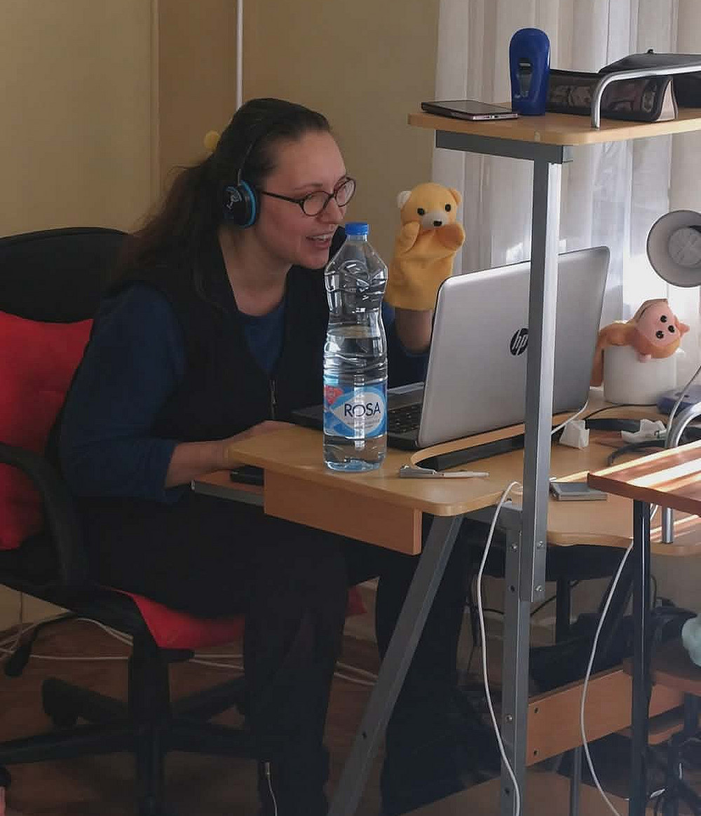 Jelena Košinaga bei Online-Lehre ©Jelena Košinaga