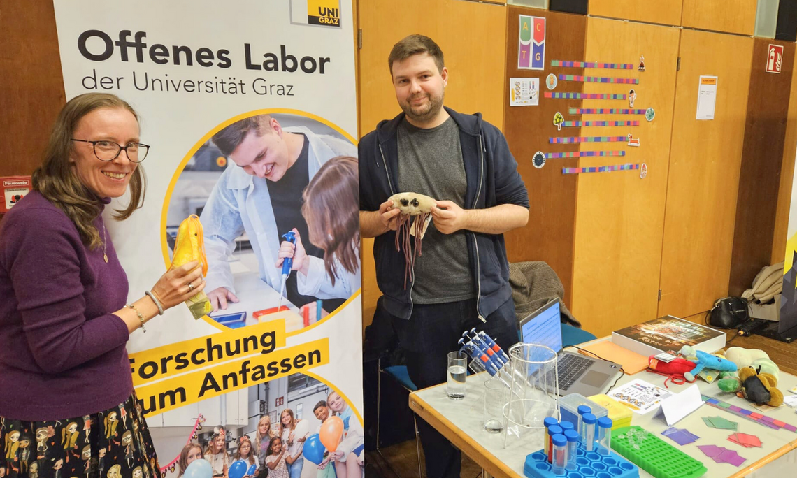 Heide Beranek-Knauer und Lucas Eder vom Offenen Labor Graz beim 4. MINT-Forum Steiermark