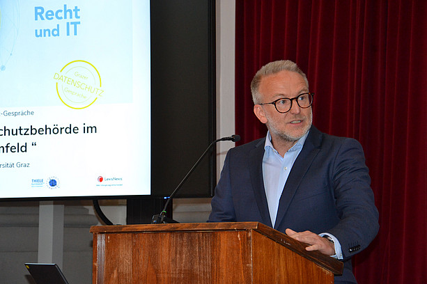 Christian Bergauer, Grazer Datenschutz-Gespraeche, Die Rolle der Datenschutzbehörde im digitalen Umfeld, Institut für Rechtswissenschaftliche Grundlagen, REWI Universität Graz. ©Uni Graz/Gosch