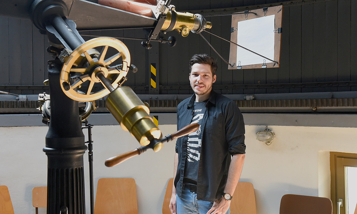 Robert Jarolim im Astronomie-Turm der Universität Graz