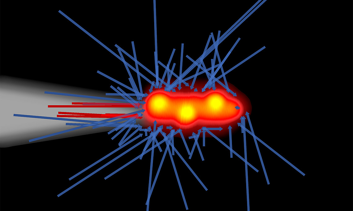 Figure of a possible collision between two molecules