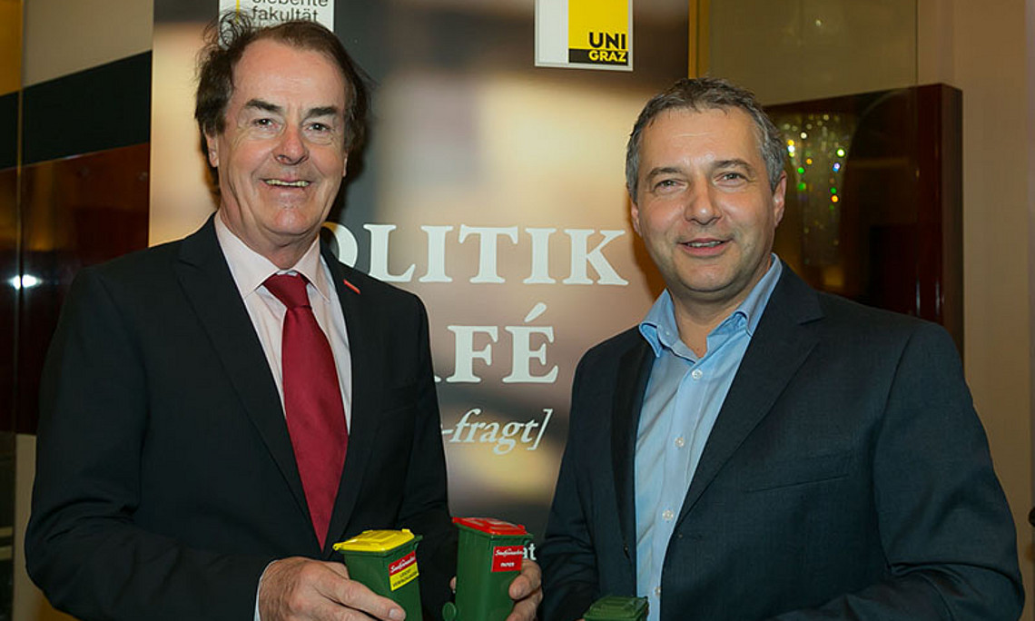 18. Ausgabe des Politik Café: Hans Roth (links) und Markus Steppan Fotos: Wolf