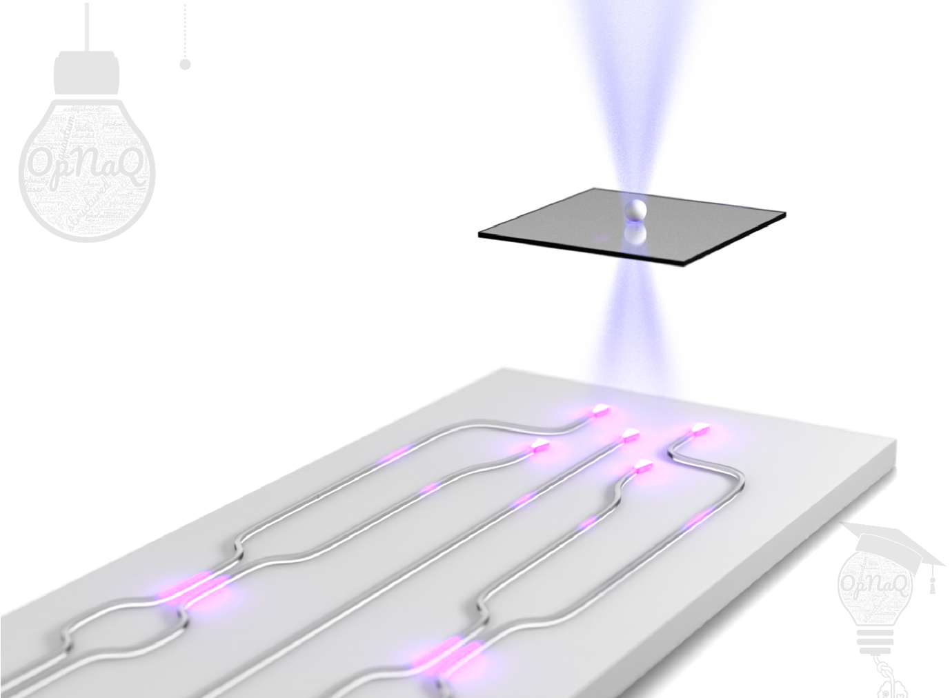 Conceptual illustration of the photonic chip–based intensity and phase microscope proposed by the winning team. Image: Uni Graz / Simic, Banzer ©Uni Graz / Simic, Banzer