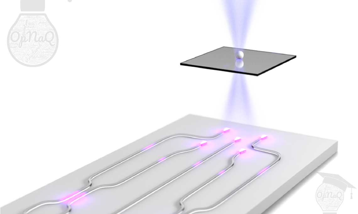 Conceptual illustration of the photonic chip–based intensity and phase microscope proposed by the winning team. Image: Uni Graz / Simic, Banzer
