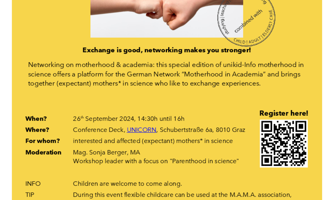 Infoplakat Unikidunicare Motherhood in Science