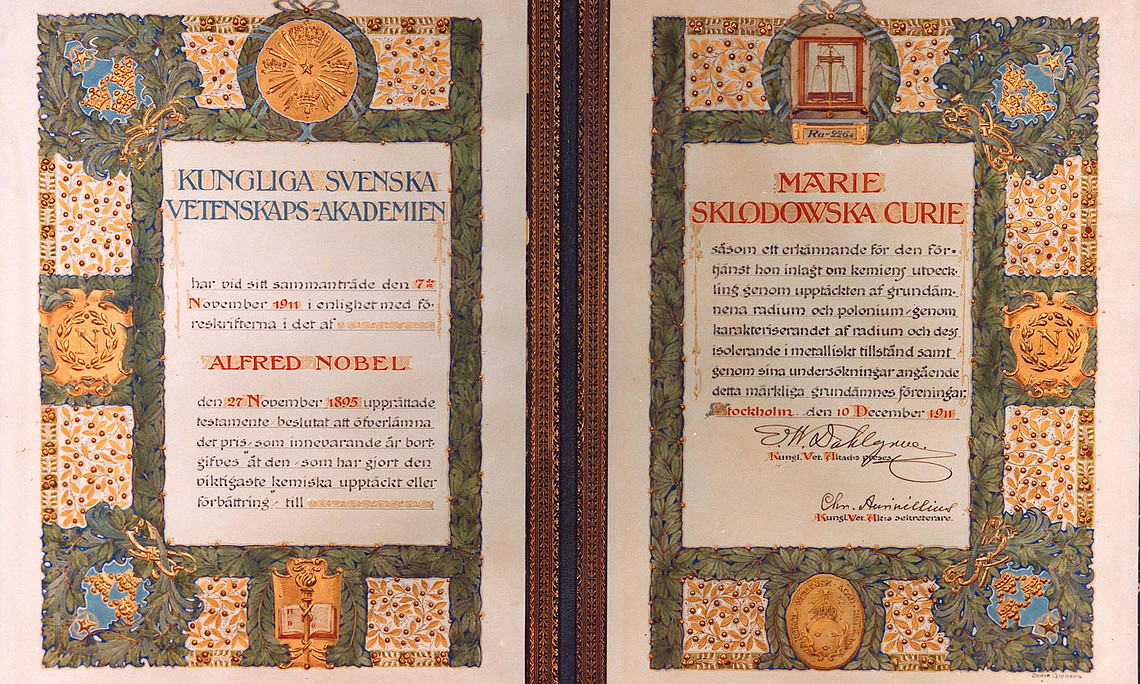 Nobel Preis Urkunde