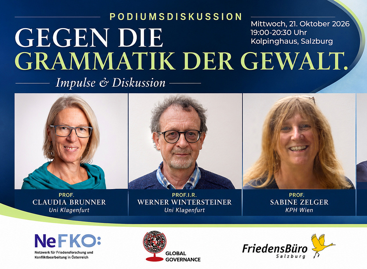 Podiumsdiskussion mit Friedensforscher aus Österreich 