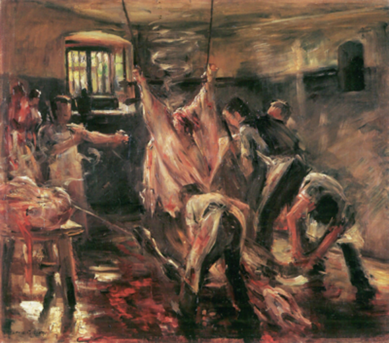 Im Schlachthaus von Lovis Corint, 1893 