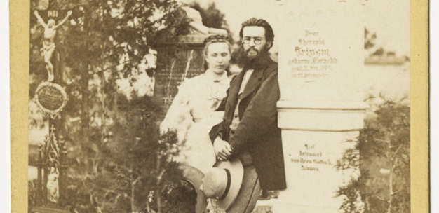 Fotokarte von Franz Ferk mit Gattin / Fotograf: J. Reiner (o. Dat.); Nachlass Moritz Felicetti von Liebenfelss (1816-1888), St. LA 