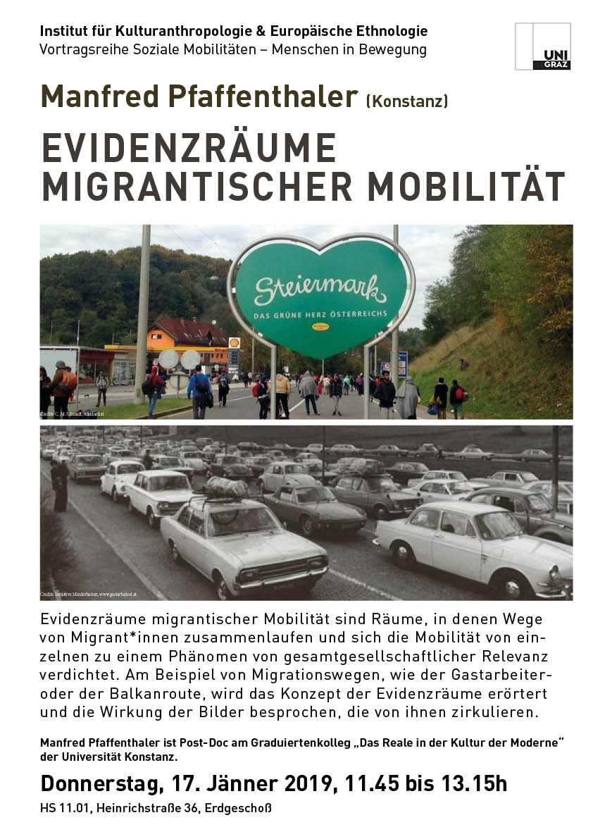 VVortrag "Evidenzräume migrantischer Mobilität" mit Manfred Pfaffenthaler, Fotos: C. M. Schmidt, standard.at / Initiative Minderheiten, gastarbajteri.at 