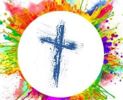 Logo Fakultätsgottesdienst bunter Kreis mit Kreuz 