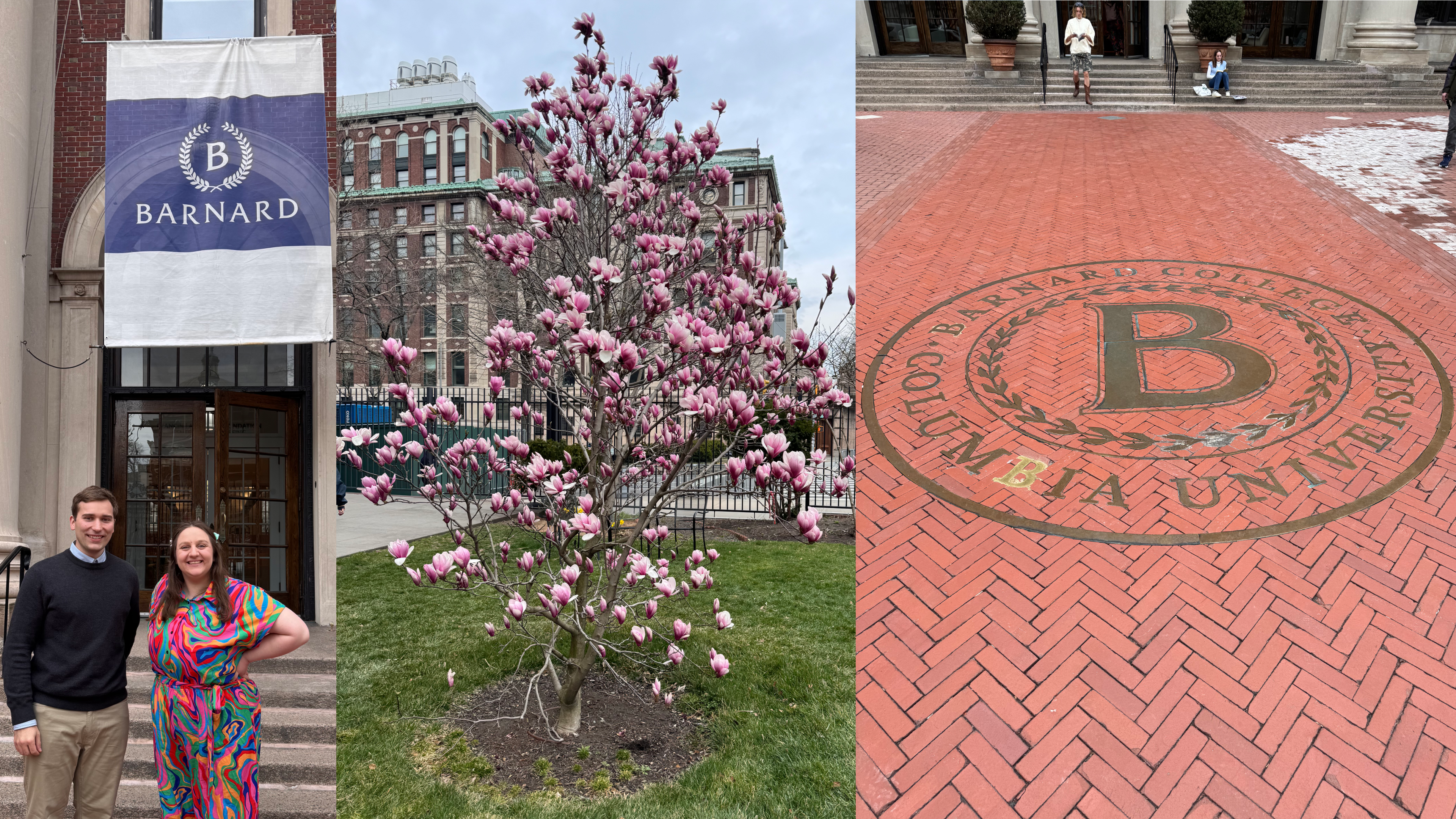 Foto mit Sebastian und Angela, Barnard Magnolia, Barnard / Columbia Siegel. 