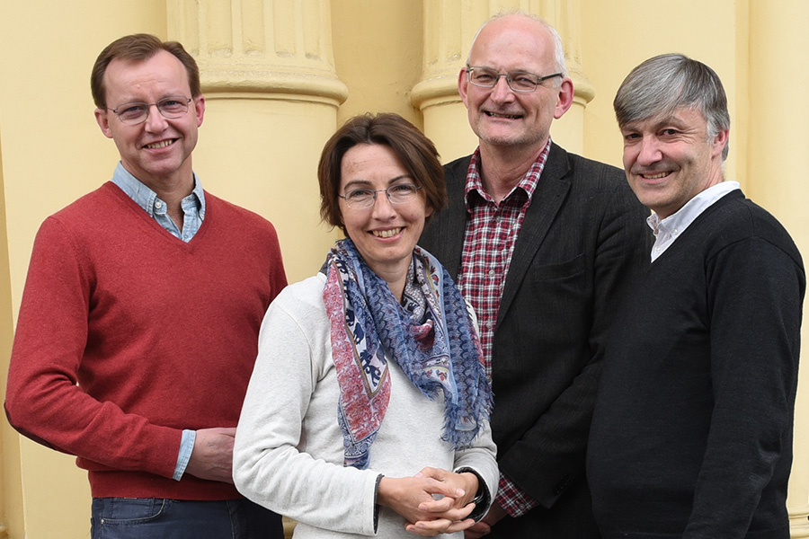 Climate physicist Gottfried Kirchengast and philosopher Lukas Meyer are the spokespersons for “Climate Change Graz”. Their deputies are biologist Kristina Sefc and economist Karl Steininger. Photo: Uni Graz/Pichler