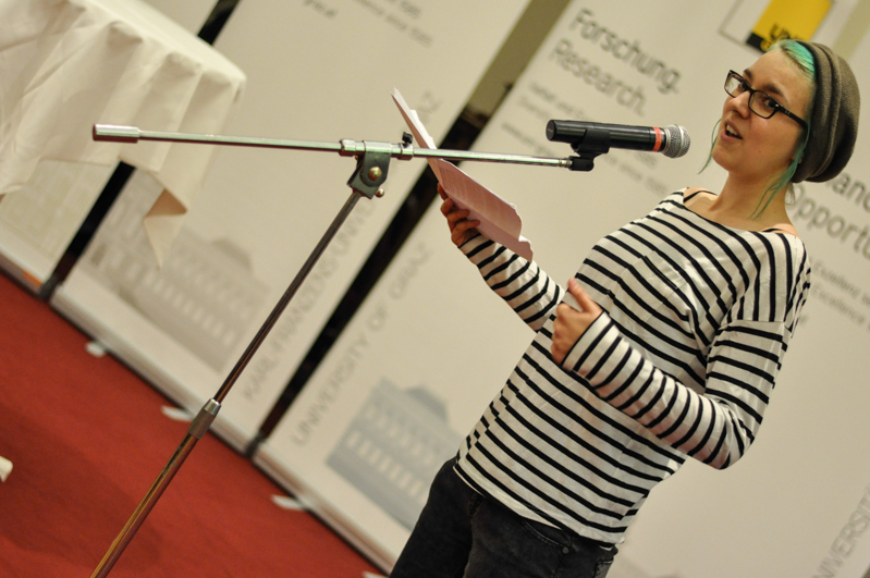 Das Publikum konnte die Texte dann bewerten. 