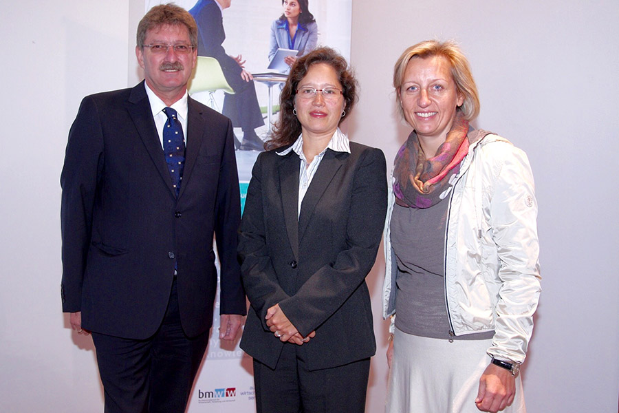 Forschungs-Vizerektor Peter Scherrer (Uni Graz), Impulsreferentin Karin Conde-Knape und Personal-Vizerektorin Kristina Edlinger-Ploder (Med Uni) (v.l.) Foto: Martin Wiesner 