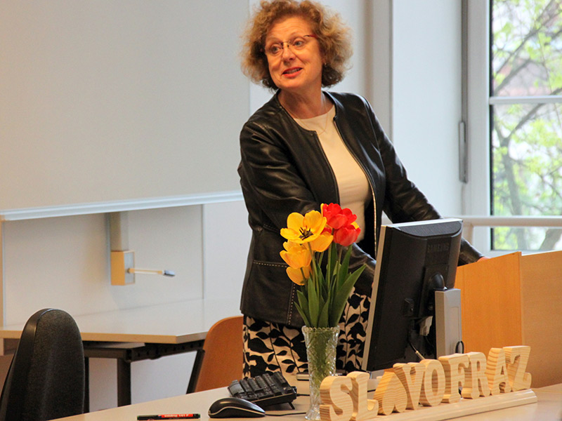 Institutsleiterin Renate Hansen-Kokorus eröffnete die Konferenz Slavofraz. Foto: Uni Graz 