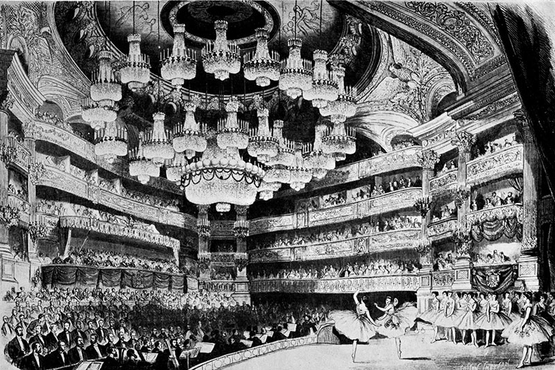 Unbekannte Geschichten rund um 400 Jahre Opernbetrieb präsentiert Musikwissenschafter Michael Walter in seinem neuen Buch. Hier eine Lithografie einer Aufführung von "Giselle" in der Pariser Oper im Jahr 1867. Foto: commons.wikimedia.org 