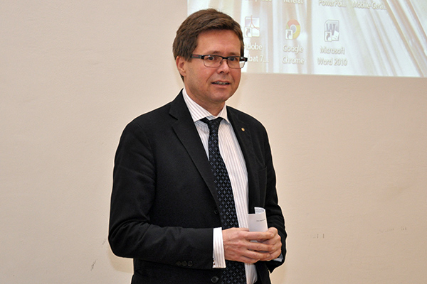 Vizerektor Martin Polaschek hieß die TeilnehmerInnen aus Deutschland willkommen und lobte den Joint Degree als Impuls für die Forschung. 