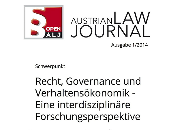 Die erste Ausgabe des Austrian Law Journals ist online kostenlos verfügbar. 