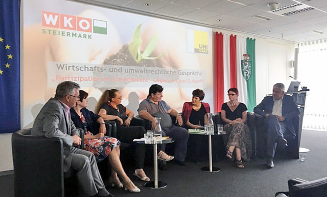 Premiere der Wirtschafts- und umweltrechtlichen Gespräche, einer neuen Veranstaltungsreihe der REWI-Fakultät der Uni Graz und der WKO Steiermark. Foto: WKO Steiermark 