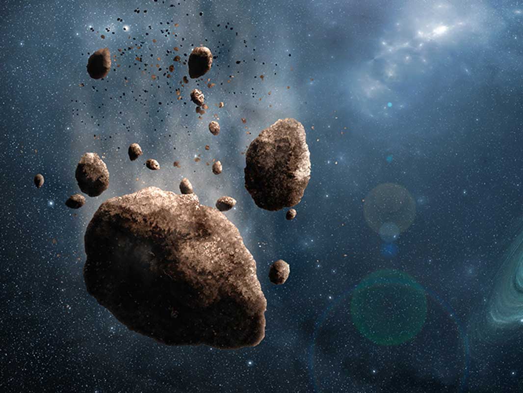 So könnte der Asteroid Hanslmeier aussehen. Die Objekte haben sich seit der Entstehung des Sonnensystems vor 4,6 Milliarden Jahren kaum verändert. Foto: University of Florida 