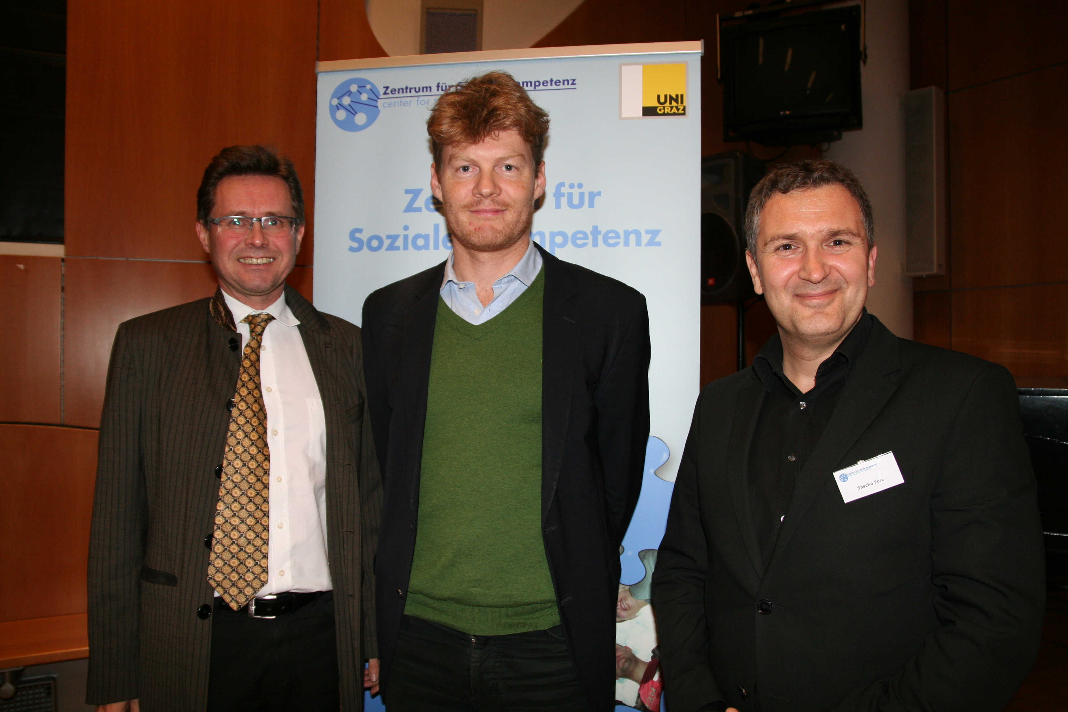 Vizerektor Polaschek, Impulsredner Felber und Zentrumsleiter Ferz (v.l.) 
